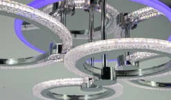 Sklep Kaja Nowoczesna lampa sufitowa z pilotem w zestawie DRS2032 z serii RING chrom Best Sale