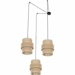 Sklep Kaja Nowoczesna lampa wisząca, beżowe abażury TK 5403 CALISTO JUTA | Kaja Store