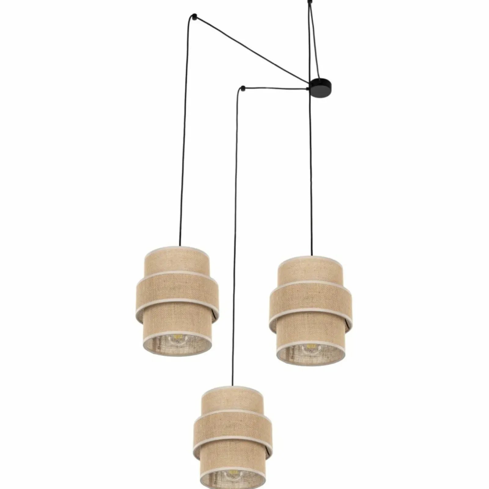 Sklep Kaja Nowoczesna lampa wisząca, beżowe abażury TK 5403 CALISTO JUTA | Kaja Store