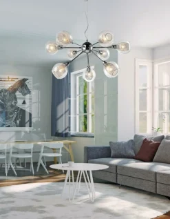 Sklep Kaja Nowoczesna lampa wisząca do salonu 39-65018 DIXI | Kaja Oświetlenie chrom Best