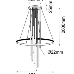 Sklep Kaja Nowoczesna lampa wisząca, koło LED z tubami ANT 8978 LUNA | Kaja Discount