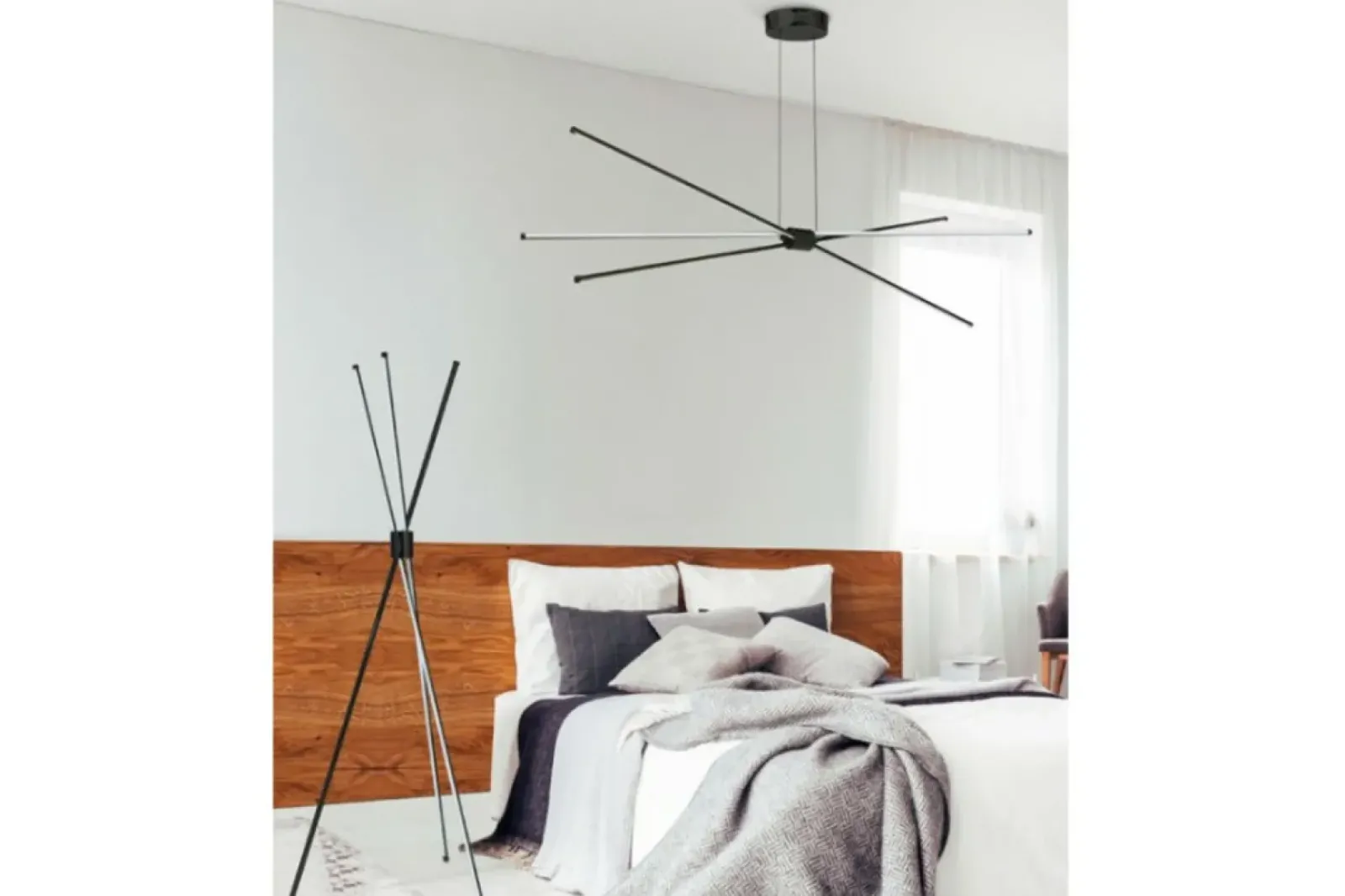 Sklep Kaja Nowoczesna lampa wisząca LED do sypialni AZ3135 JAX | Kaja Oświetlenie czarny Outlet