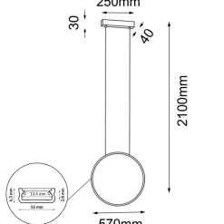 Sklep Kaja Nowoczesna lampa wisząca obręcz ⌀57cm 4000K ANT 5305 AGARO | Kaja Sale