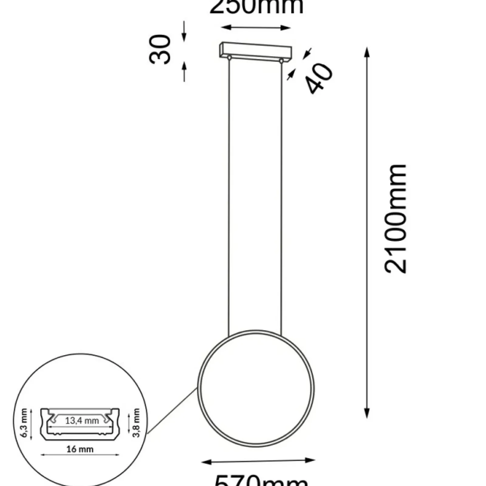 Sklep Kaja Nowoczesna lampa wisząca obręcz ⌀57cm 4000K ANT 5305 AGARO | Kaja Sale