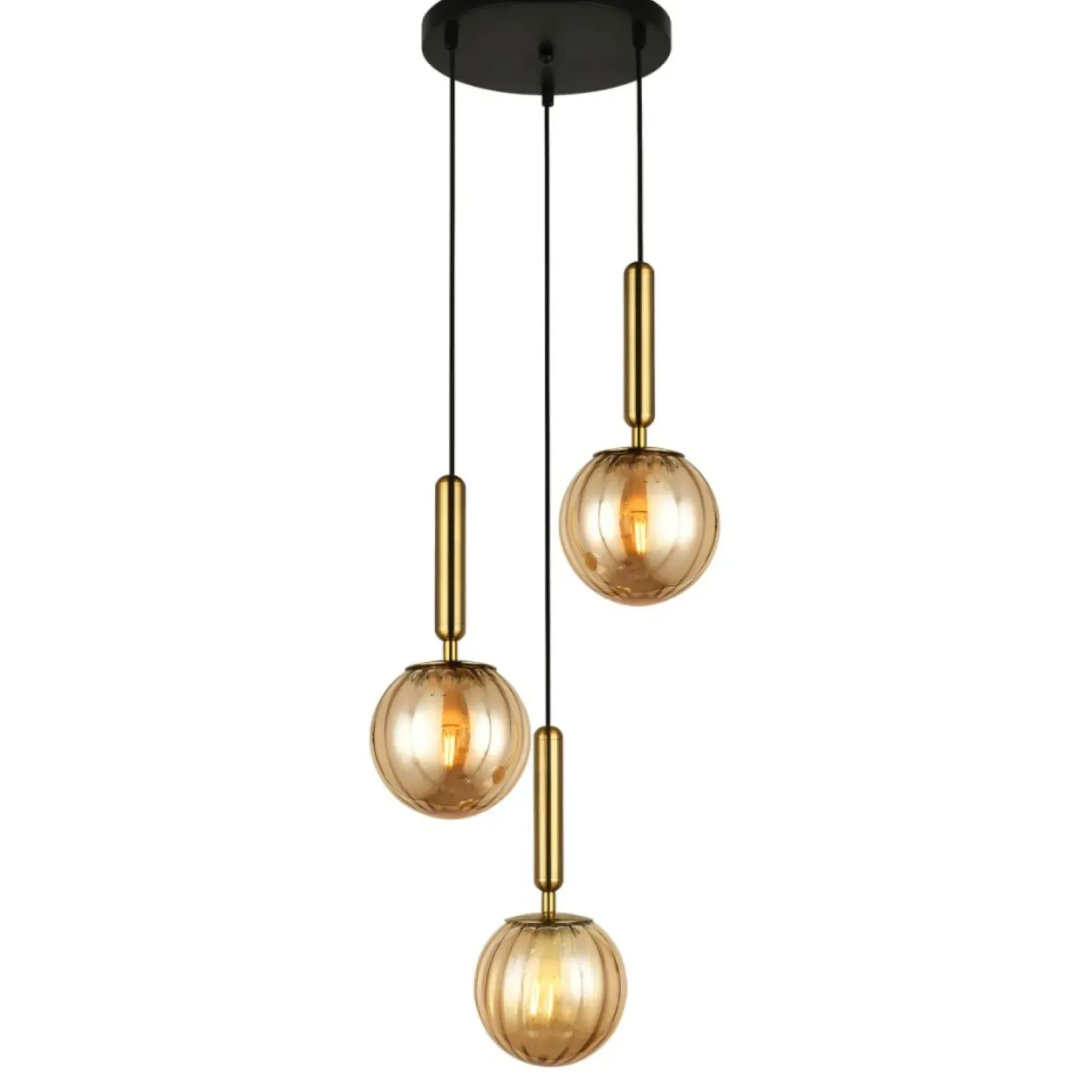 Sklep Kaja Nowoczesna lampa wisząca PND-2324-3A BRO+AMB RAVENA | Kaja Oświetlenie New
