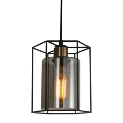 Sklep Kaja Nowoczesna lampa wisząca PND-78901-1-BK+SG KALULA | Kaja Oświetlenie Shop