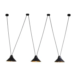 Sklep Kaja Nowoczesna lampa wisząca z trzema kloszami 9146 | Kaja Oświetlenie czarny New