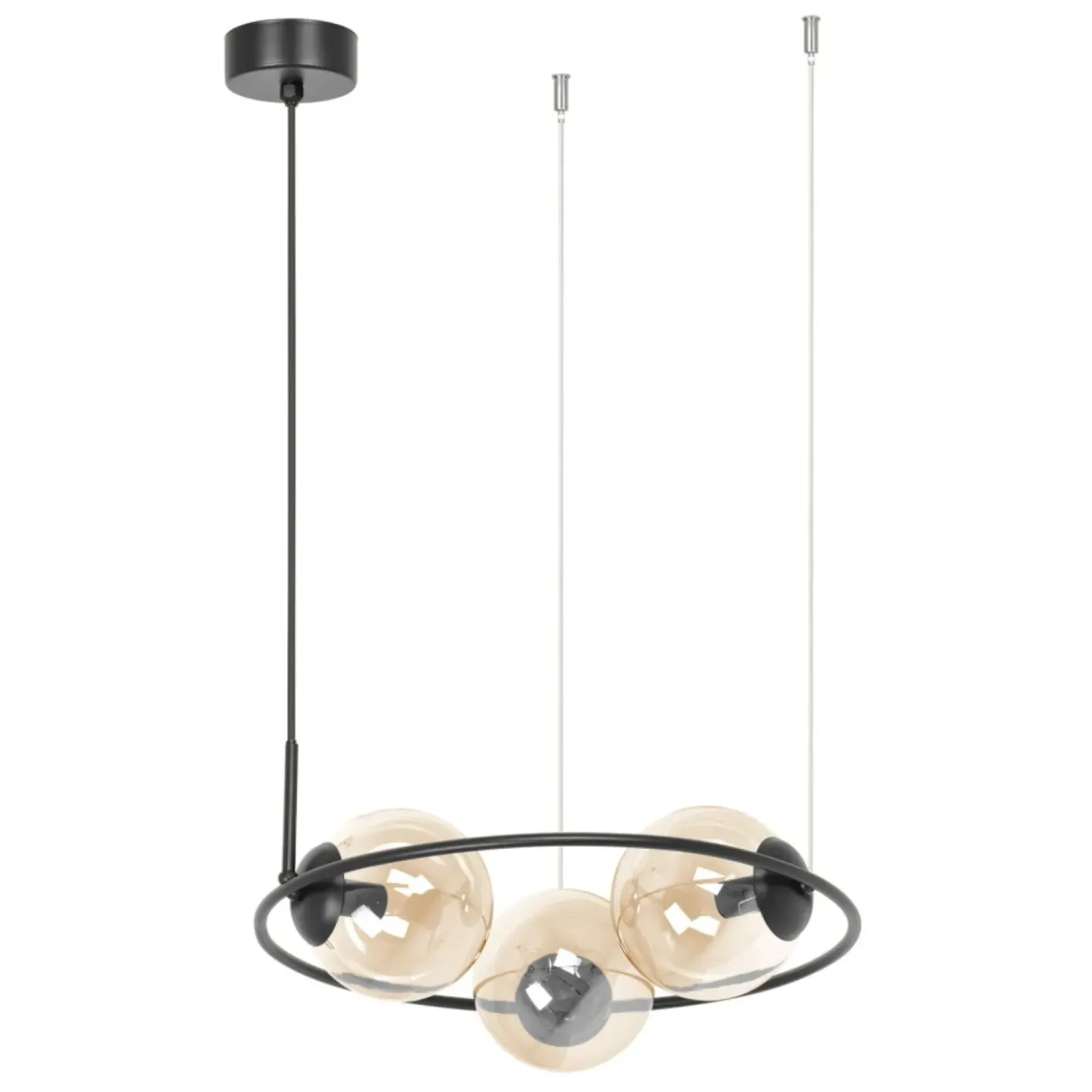 Sklep Kaja Nowoczesna lampa wisząca z bursztynowymi kloszami K-5124 z serii VENTA Fashion
