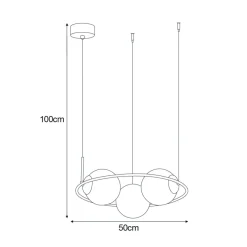 Sklep Kaja Nowoczesna lampa wisząca z bursztynowymi kloszami K-5124 z serii VENTA Fashion