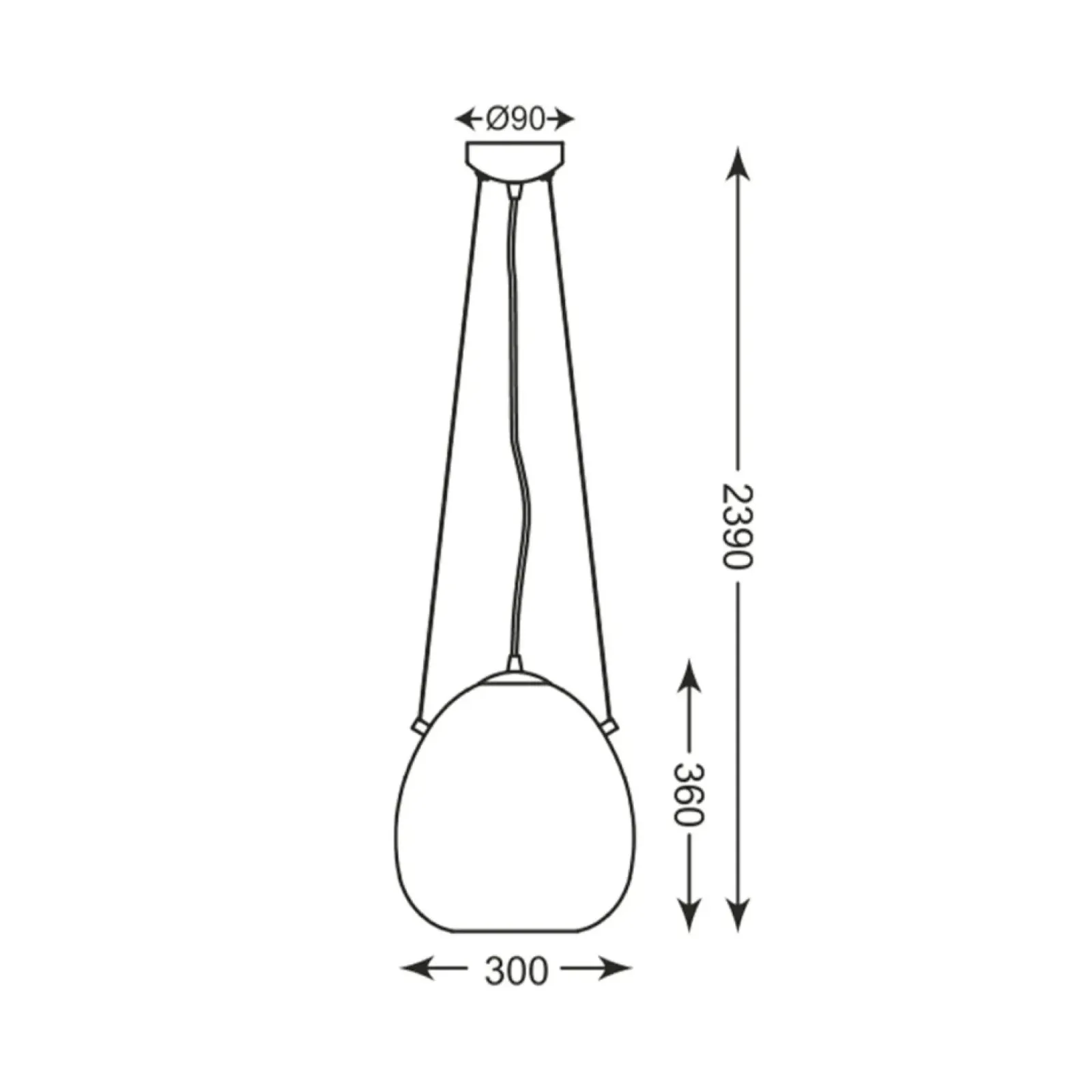 Sklep Kaja Nowoczesna lampa wisząca z dużym kloszem P19066B-D30 MOON | Kaja Cheap