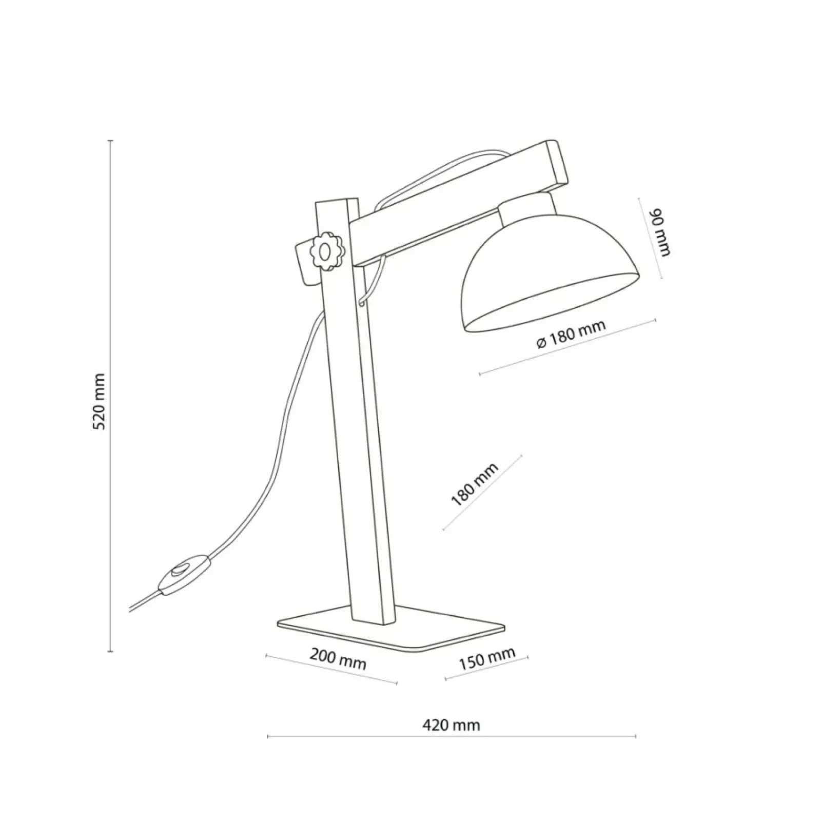 Sklep Kaja Nowoczesna lampka biurkowa, drewniane ramię TK 5346 z serii OSLO* Lampki Biurkowe