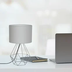 Sklep Kaja Nowoczesna lampka nocna, druciana podstawa MLP7202 BASKET | Kaja* Lampki Stołowe Z Abażurem|Nowoczesne Lampki Stołowe