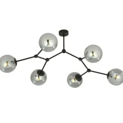 Sklep Kaja Nowoczesna, szeroka lampa z ciemnymi kloszami 1134/6 SPACE | Kaja Flash Sale