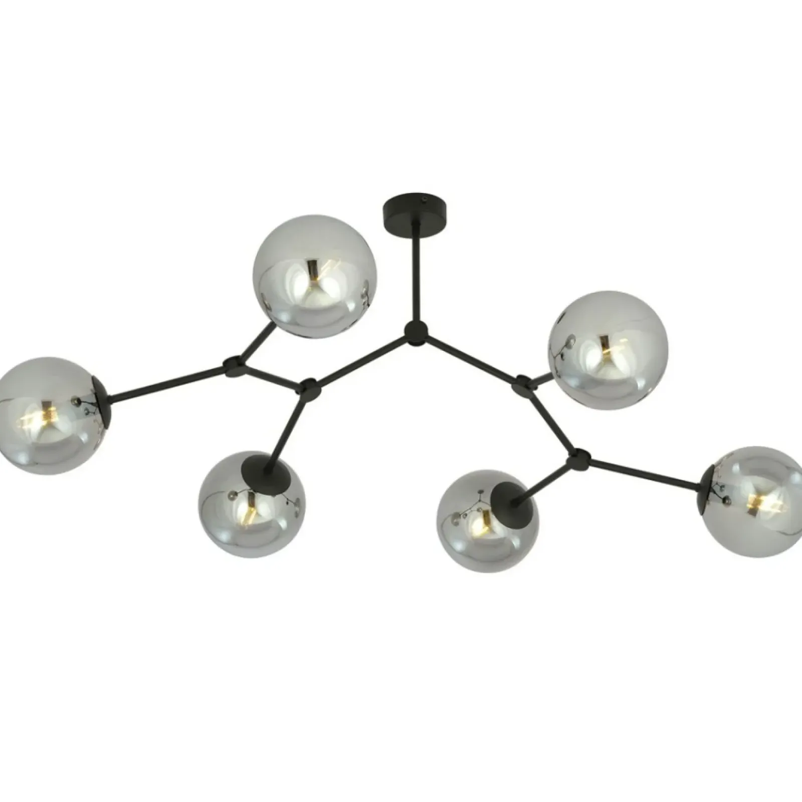 Sklep Kaja Nowoczesna, szeroka lampa z ciemnymi kloszami 1134/6 SPACE | Kaja Flash Sale