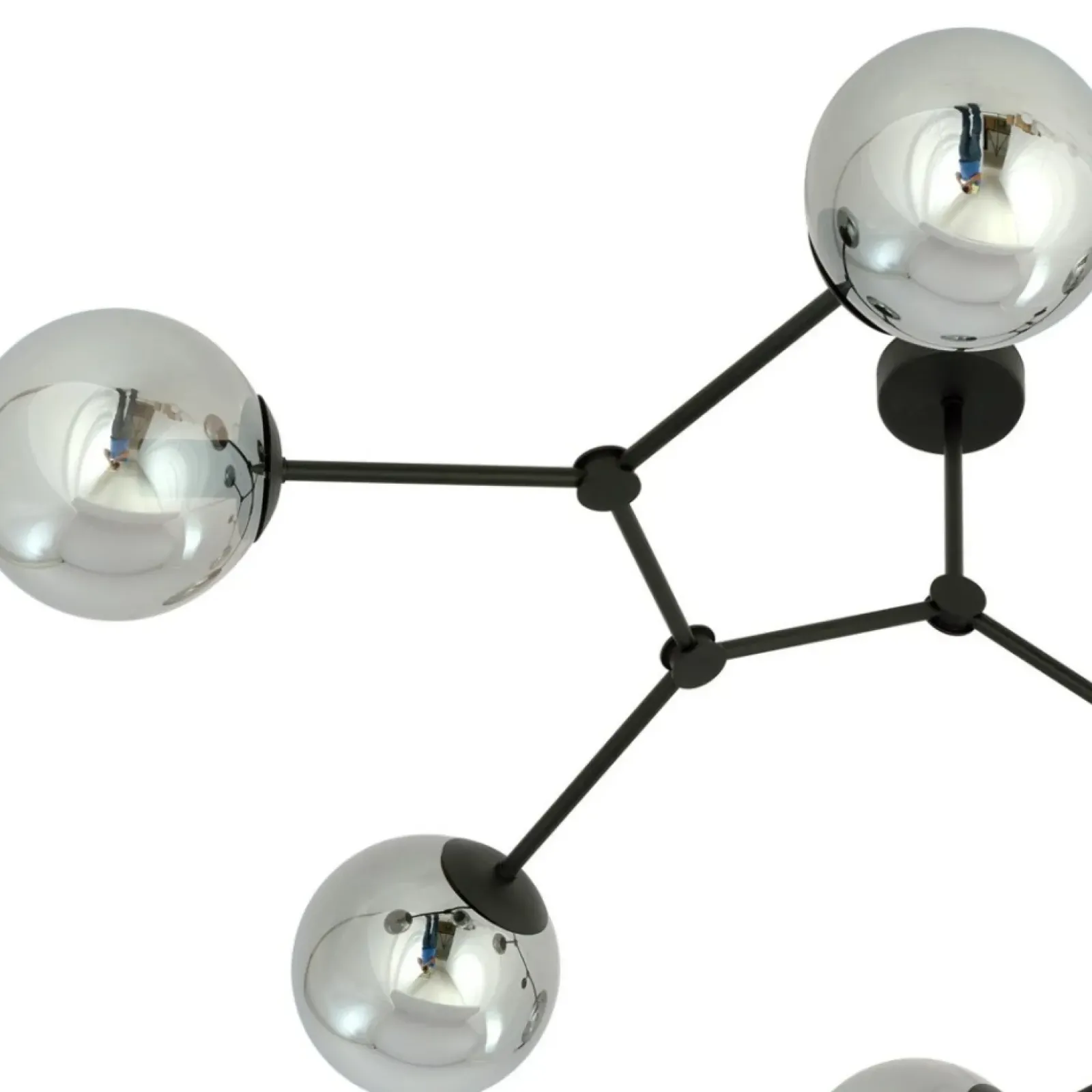 Sklep Kaja Nowoczesna, szeroka lampa z ciemnymi kloszami 1134/6 SPACE | Kaja Flash Sale