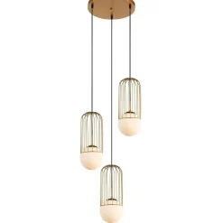 Sklep Kaja Nowoczesna, złota lampa wisząca MDM-3939/3 GD MATTY | Kaja Oświetlenie Flash Sale