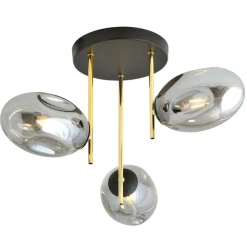 Sklep Kaja Nowoczesna, złoto-grafitowa lampa sufitowa 1274/3 z serii ARGO | Kaja Flash Sale