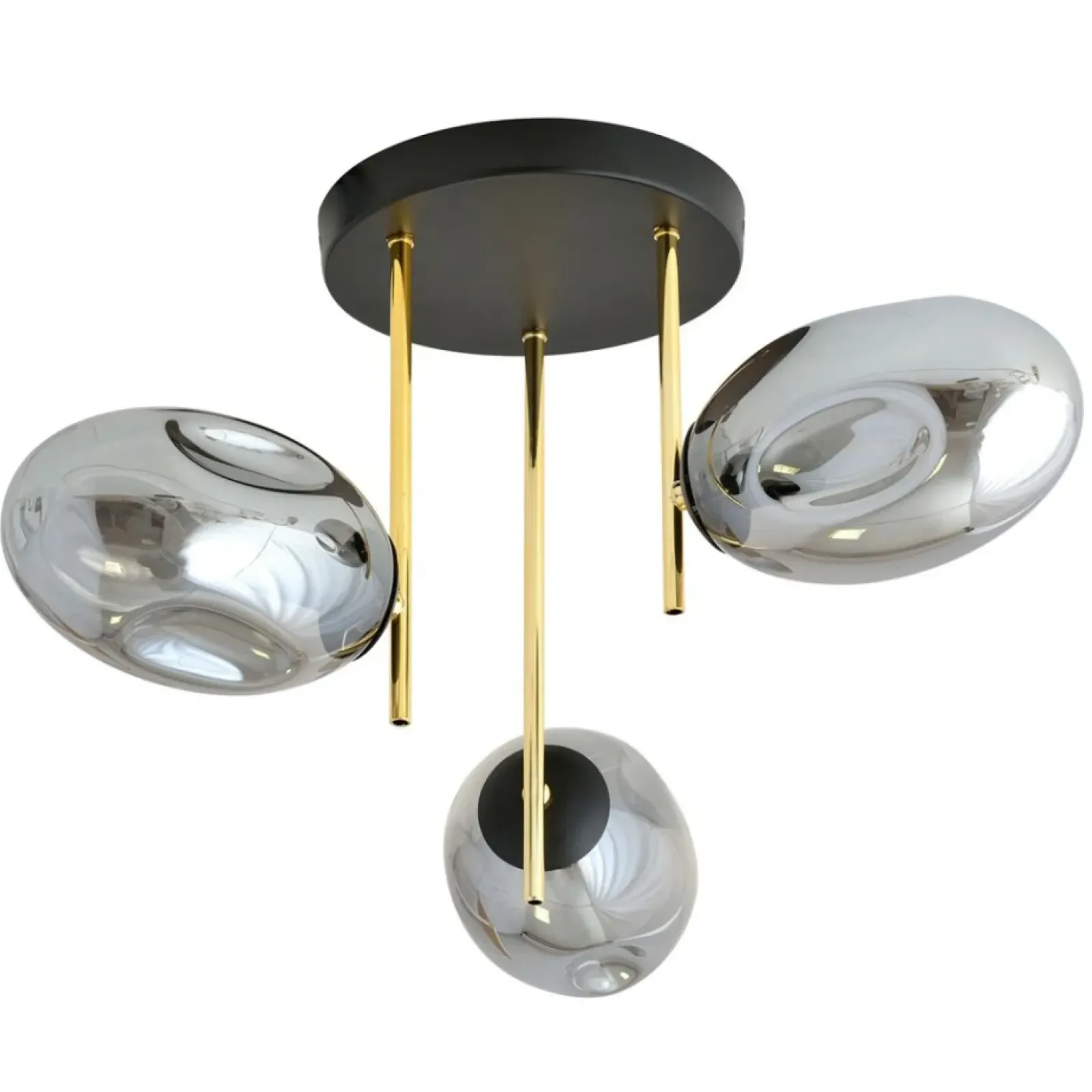 Sklep Kaja Nowoczesna, złoto-grafitowa lampa sufitowa 1274/3 z serii ARGO | Kaja Flash Sale