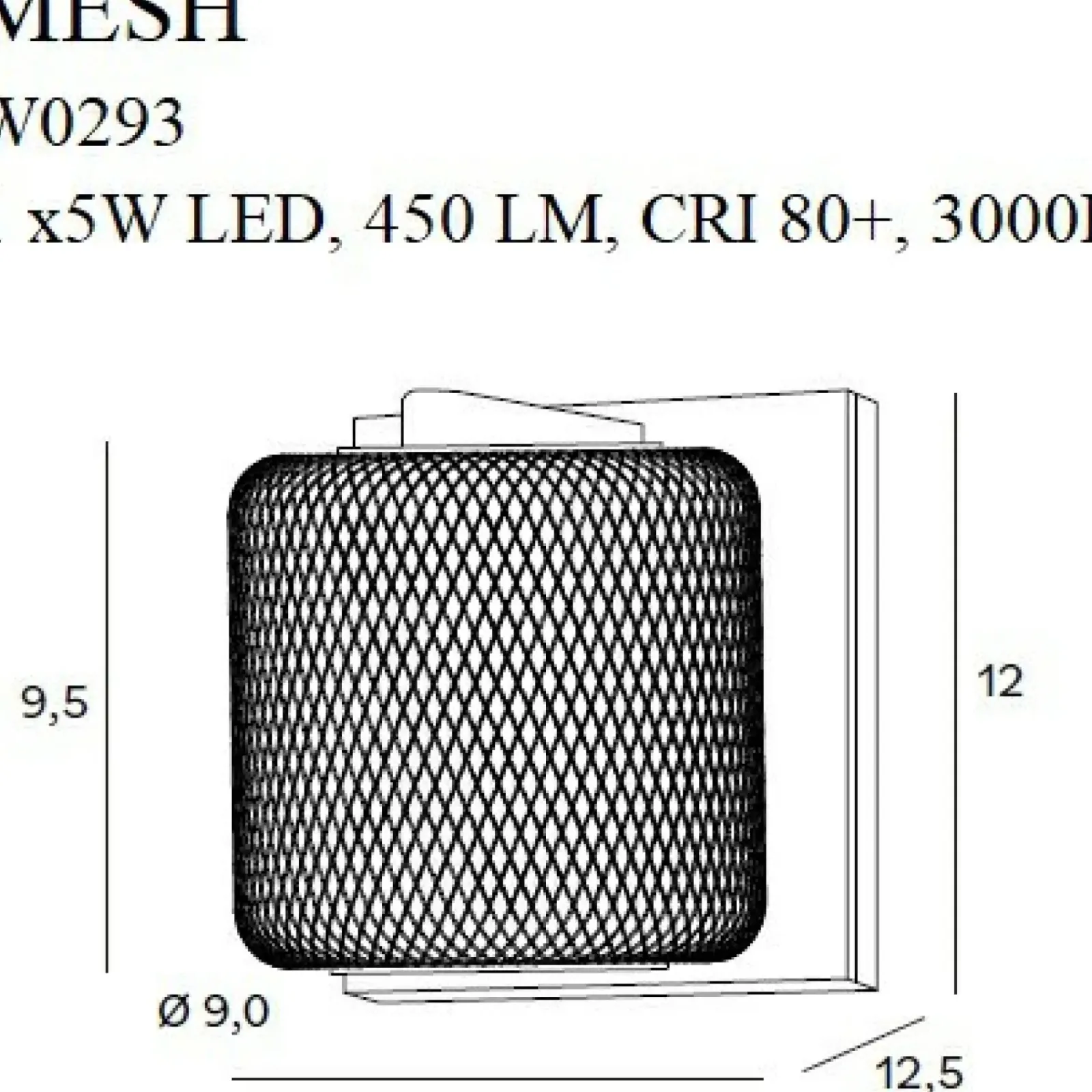 Sklep Kaja Nowoczesny czarno-złoty, ledowy kinkiet MX W0293 MESH | Kaja* Lampy Led