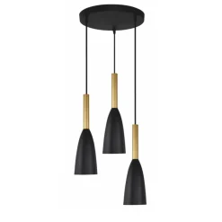 Sklep Kaja Nowoczesny żyrandol, kaskada tub LP-181/3P BK/GD SOLIN | Kaja Clearance