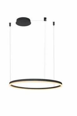Sklep Kaja Nowoczesny żyrandol, okrągła lampa LED ⌀80cm AZ4960 HALO | Kaja czarnypiaskowany Fashion