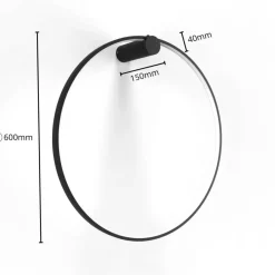 Sklep Kaja Obręcz ścienna, ledowy ring ⌀60 LP-999/1W S BK MIRROR | Kaja* Lampy Led