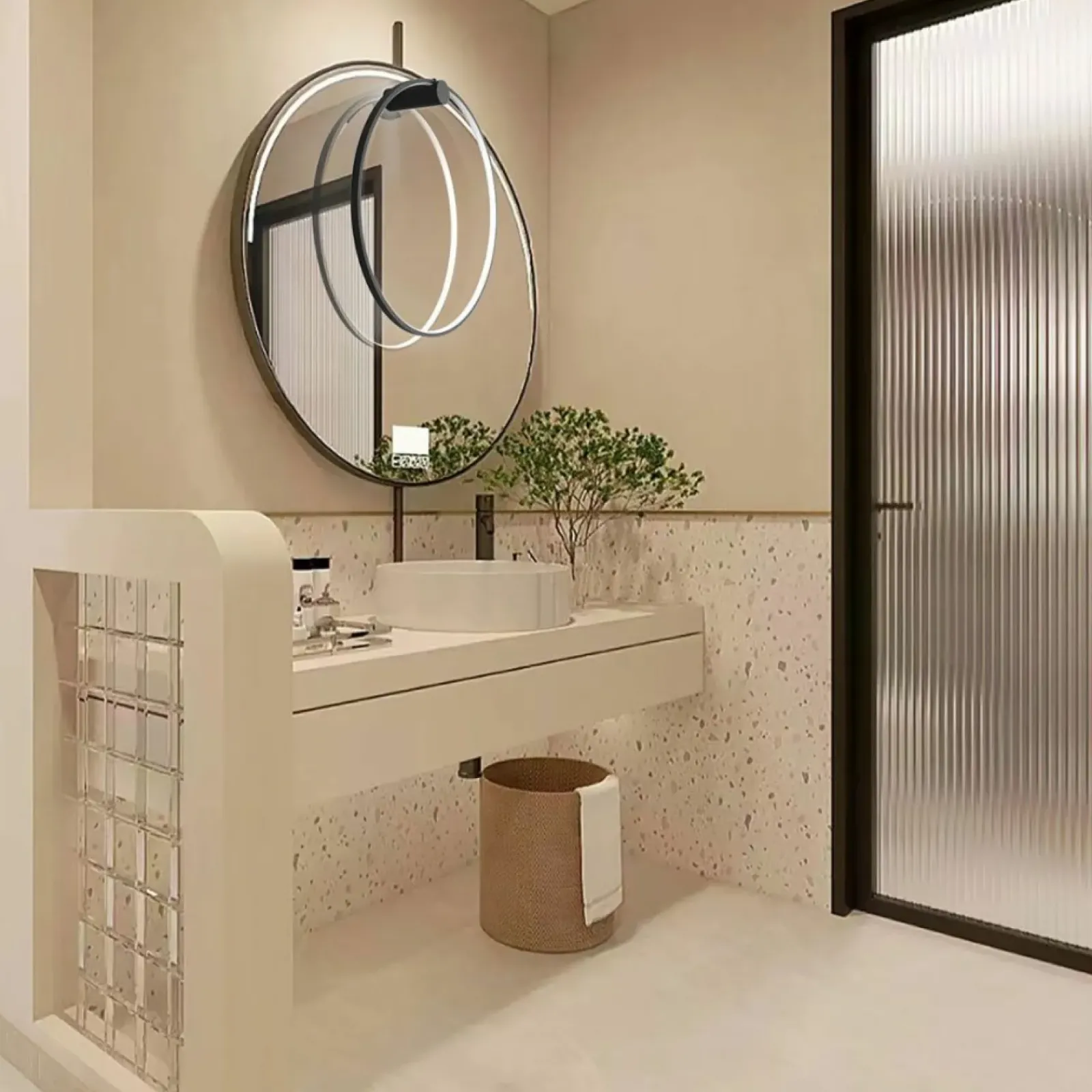 Sklep Kaja Obręcz ścienna, ledowy ring ⌀60 LP-999/1W S BK MIRROR | Kaja* Lampy Led