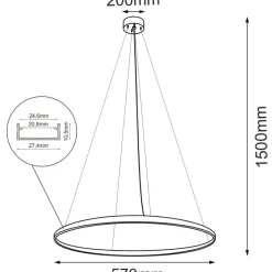 Sklep Kaja Obręcz LED w złotym kolorze ⌀57cm 4000K ANT 5325 z serii AGA Fashion