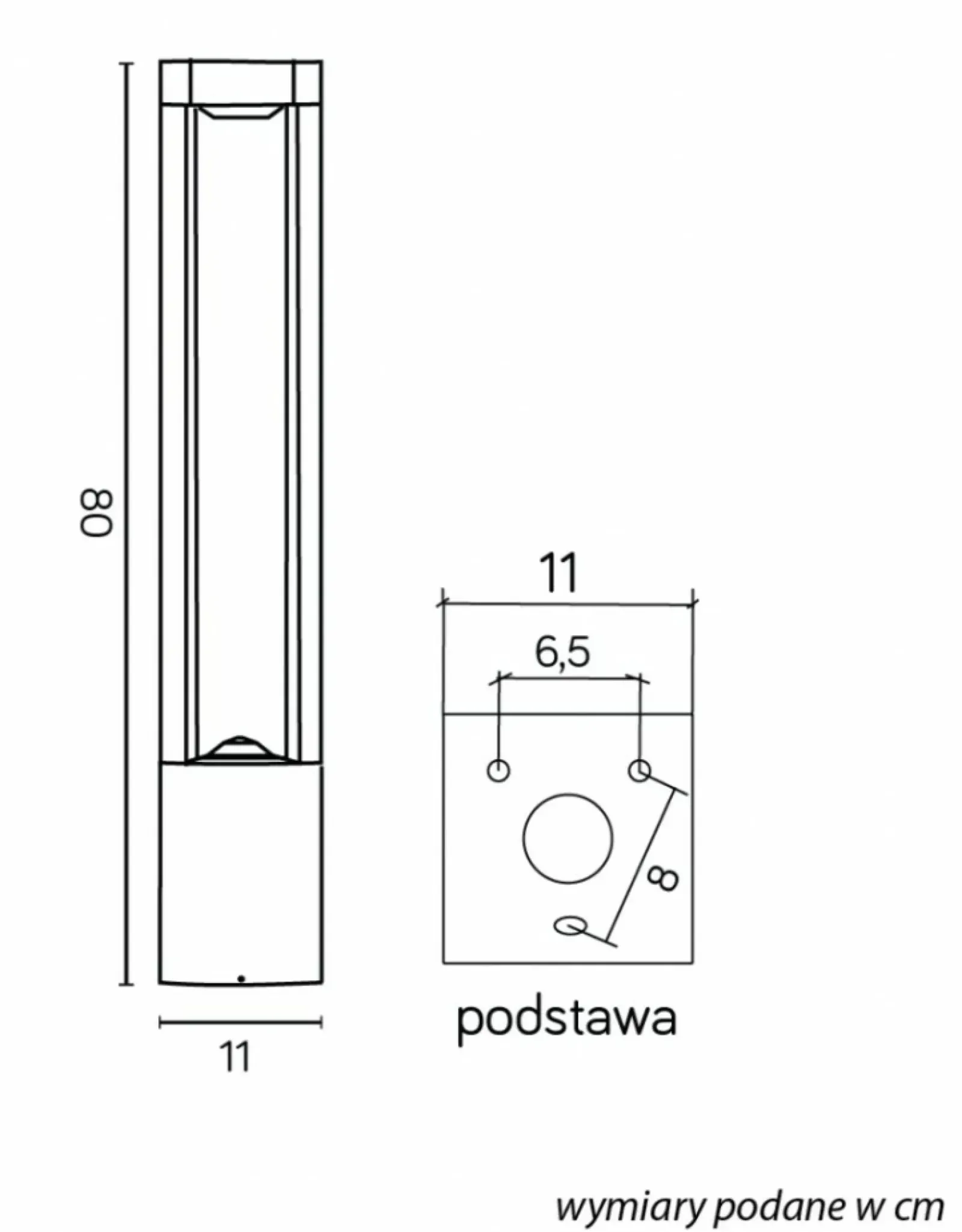 Sklep Kaja Ogrodowa lampa stojąca, oświetlenie drogi FKW-800 z serii FAN KWADRAT | Kaja Ośw* Lampy Ogrodowe Stojące