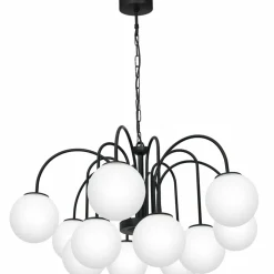 Sklep Kaja Ogromna lampa wisząca z białymi kloszami LX 3196 z serii CAMBRIDGE czarny New