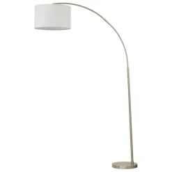 Sklep Kaja Okazała, chromowana lampa stojąca TK 16022 ZENITH WHITE | Kaja* Lampy Podłogowe Z Abażurem|Tradycyjne Lampy Podłogowe