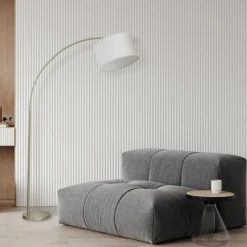 Sklep Kaja Okazała, chromowana lampa stojąca TK 16022 ZENITH WHITE | Kaja* Lampy Podłogowe Z Abażurem|Tradycyjne Lampy Podłogowe