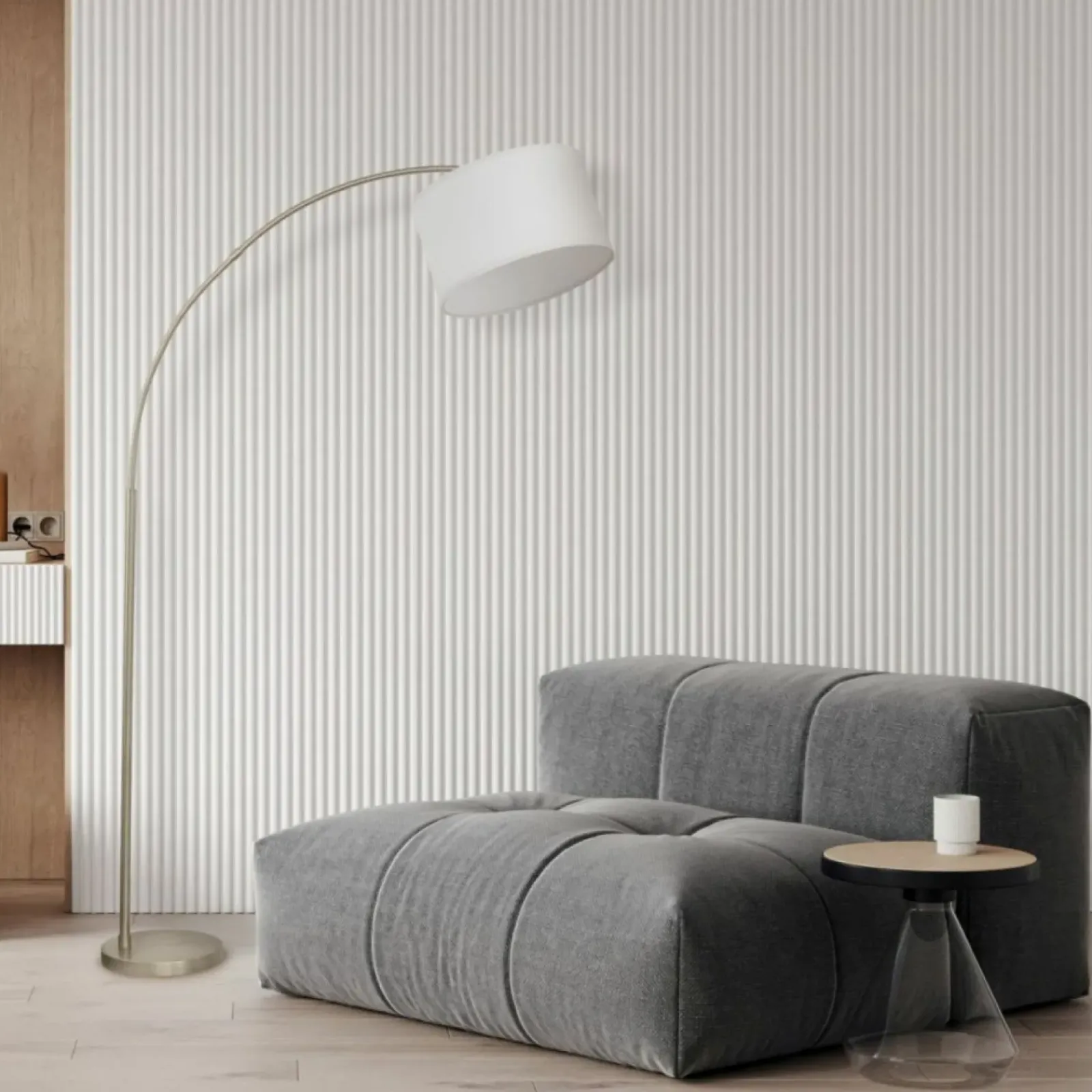 Sklep Kaja Okazała, chromowana lampa stojąca TK 16022 ZENITH WHITE | Kaja* Lampy Podłogowe Z Abażurem|Tradycyjne Lampy Podłogowe