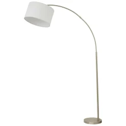 Sklep Kaja Okazała, chromowana lampa stojąca TK 16022 ZENITH WHITE | Kaja* Lampy Podłogowe Z Abażurem|Tradycyjne Lampy Podłogowe