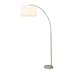 Sklep Kaja Okazała, chromowana lampa stojąca TK 16022 ZENITH WHITE | Kaja* Lampy Podłogowe Z Abażurem|Tradycyjne Lampy Podłogowe