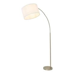 Sklep Kaja Okazała, chromowana lampa stojąca TK 16022 ZENITH WHITE | Kaja* Lampy Podłogowe Z Abażurem|Tradycyjne Lampy Podłogowe