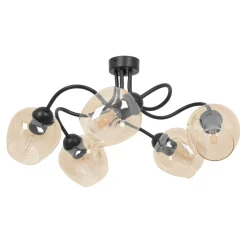Sklep Kaja Okazała lampa sufitowa, pięć bursztynowych kloszy K-5191 z serii DIUNA Cheap