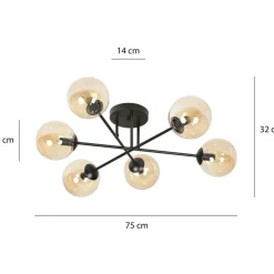 Sklep Kaja Okazała lampa sufitowa z mi kloszami833/6B | Kaja Oświetlenie miodowy Shop