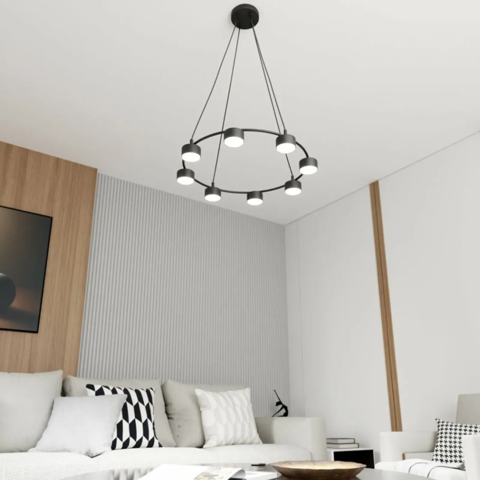 Sklep Kaja Okazała lampa wisząca do jadalni lub salonu 1372/8 z serii STARLIT czarny Outlet
