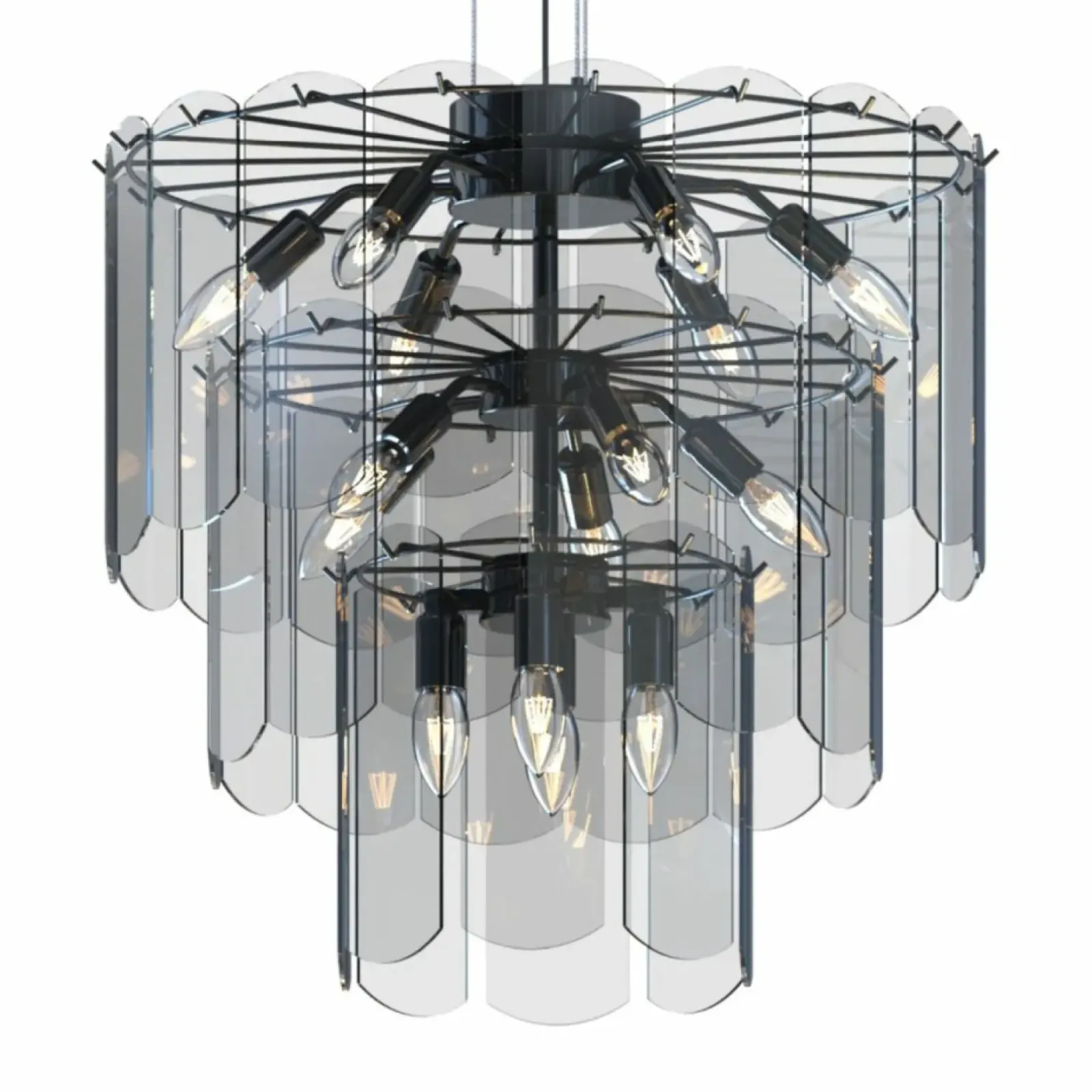 Sklep Kaja Okazała lampa wisząca do stylowego salonu MD3523-14L-EBCN NIRA | Kaja Shop