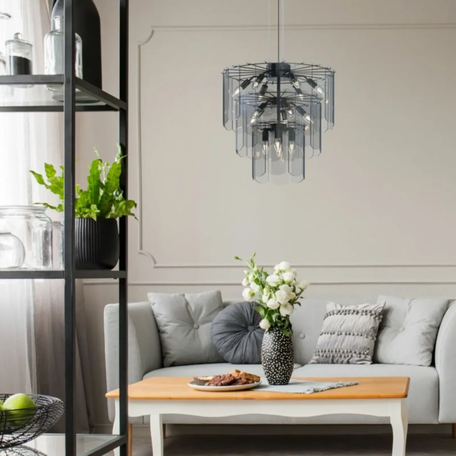 Sklep Kaja Okazała lampa wisząca do stylowego salonu MD3523-14L-EBCN NIRA | Kaja Shop