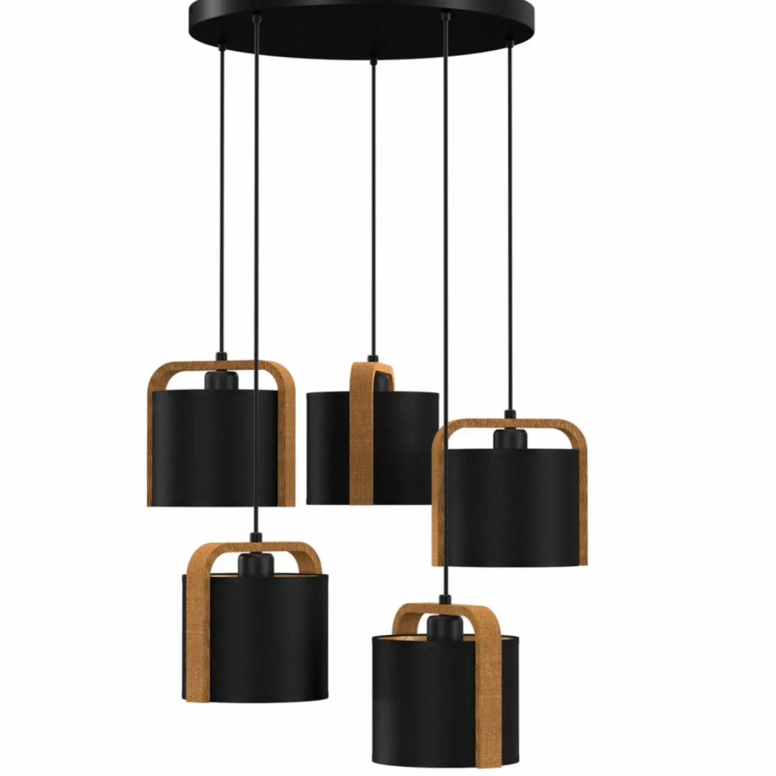 Sklep Kaja Okazała lampa wisząca, pięć, czarnych abażurów LX 4132 z serii JONKO Outlet