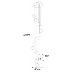Sklep Kaja Okazała lampa wisząca z 13 kloszami, do salonu KP-29 z serii ASPEN Discount