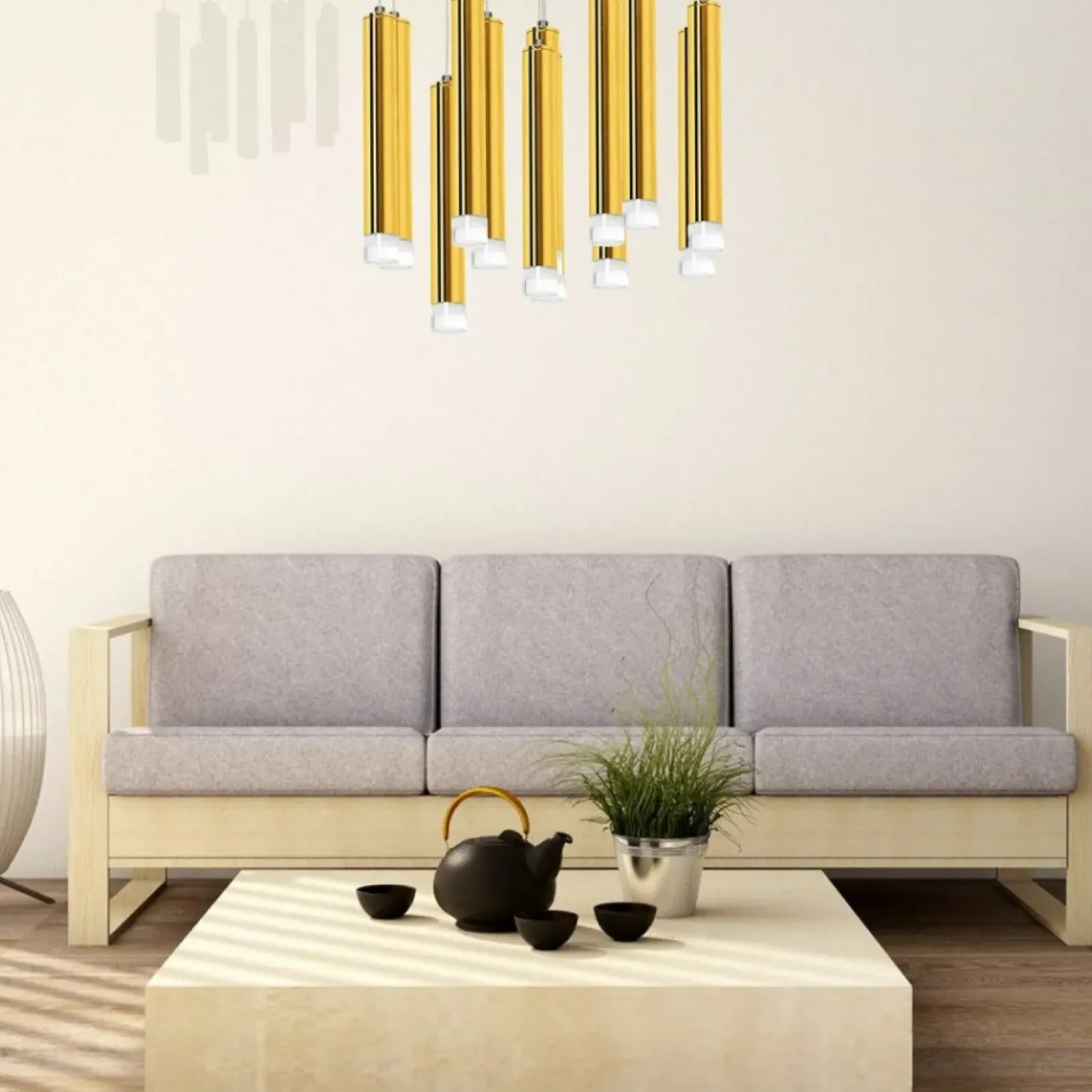 Sklep Kaja Okazała lampa wisząca ze złotymi tubami ML5716 z serii GOLDIE | Kaja Oświetlenie Cheap