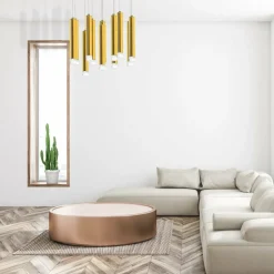 Sklep Kaja Okazała lampa wisząca ze złotymi tubami ML5716 z serii GOLDIE | Kaja Oświetlenie Cheap