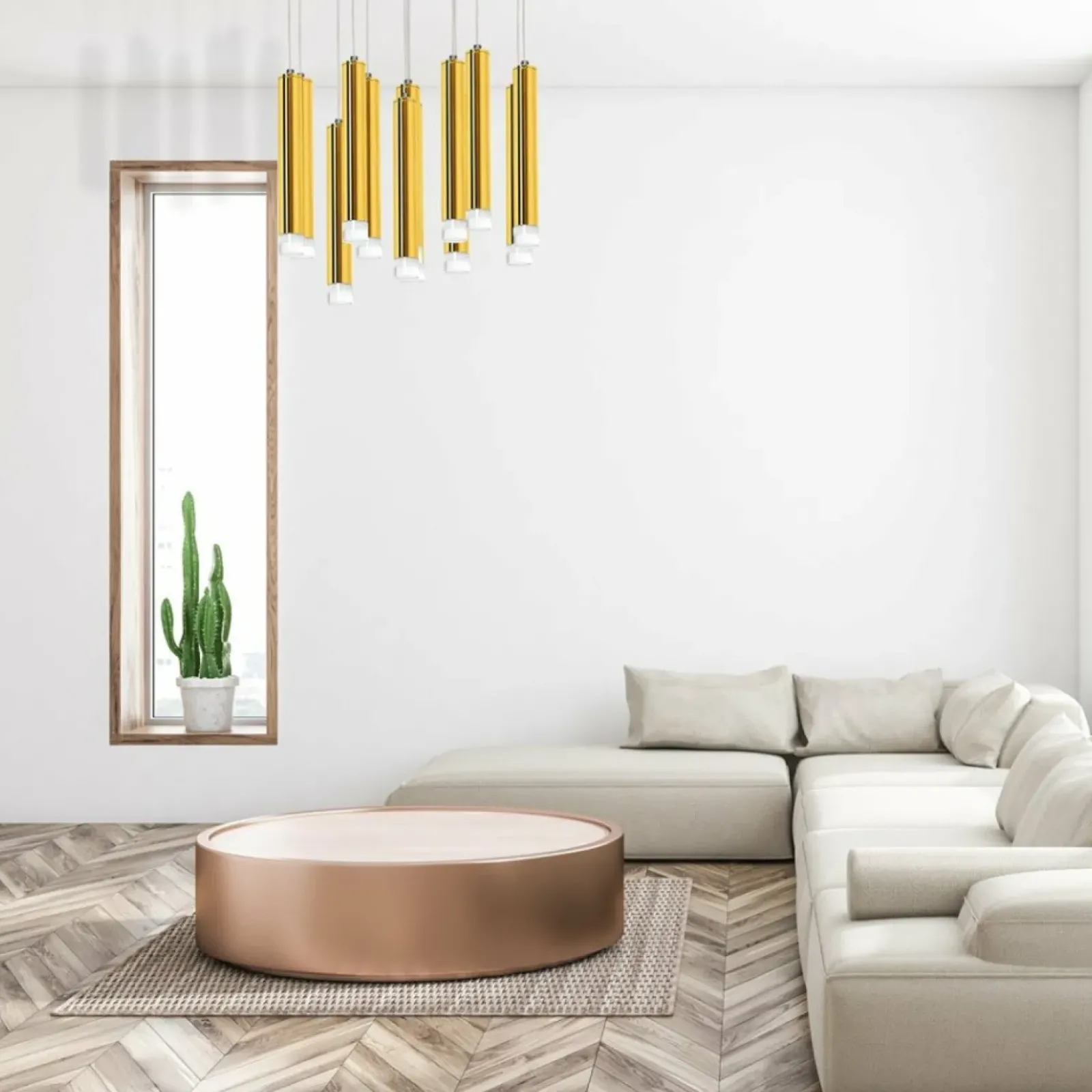 Sklep Kaja Okazała lampa wisząca ze złotymi tubami ML5716 z serii GOLDIE | Kaja Oświetlenie Cheap
