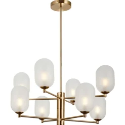 Sklep Kaja Okazała lampa z mlecznymi kloszami PND-4215-8A-HBR-SAT z serii PERANO Hot