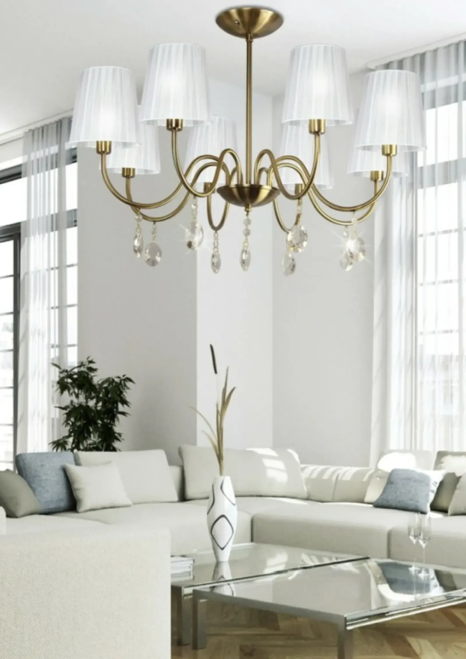 Sklep Kaja Okazała, patynowa lampa wiszącado salonu 38-38159 SORENTO | Kaja Store