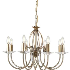Sklep Kaja Okazała złota lampa wisząca glamour AG8-AGED-BRASS z serii AEGEAN* Randole Tradycyjne