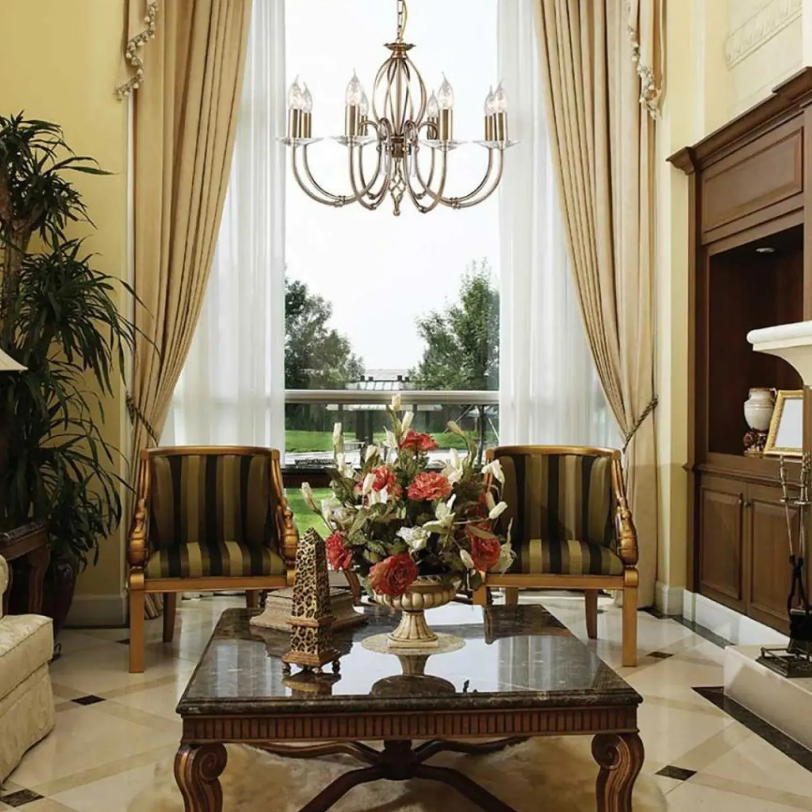 Sklep Kaja Okazała złota lampa wisząca glamour AG8-AGED-BRASS z serii AEGEAN* Randole Tradycyjne